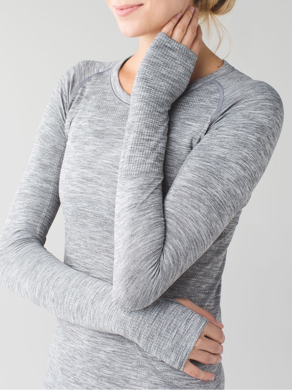 Lululemon Swiftly Tech Long Sleeve Crew Top Heathered Grey 8